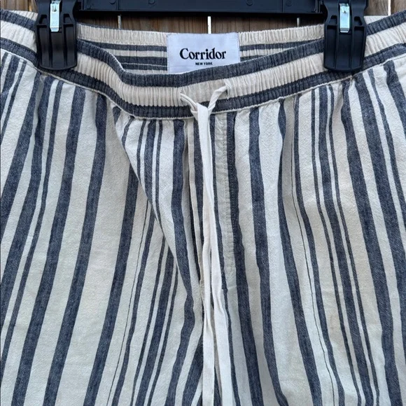 Corridor New York Men's Striped Shorts - Black and White - Picture 3 of 8